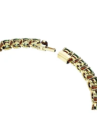 Matrix Blue Crystal Large Tennis Bracelet in Gold Tone