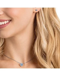 Una Pavé Pendant Necklace & Stud Earrings Set