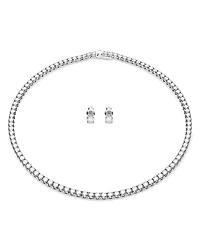Swarovski Matrix Tennis Necklace & Stud Earrings Set