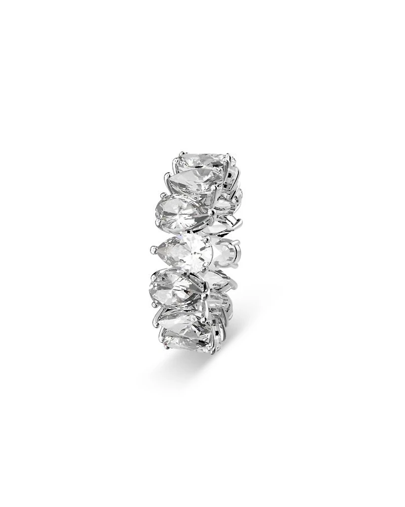 Matrix Pear Cut Ring in Rhodium Plated