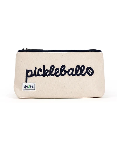 Ame & Lulu Pickleball Stitched Brush it Off Cosmetic Case