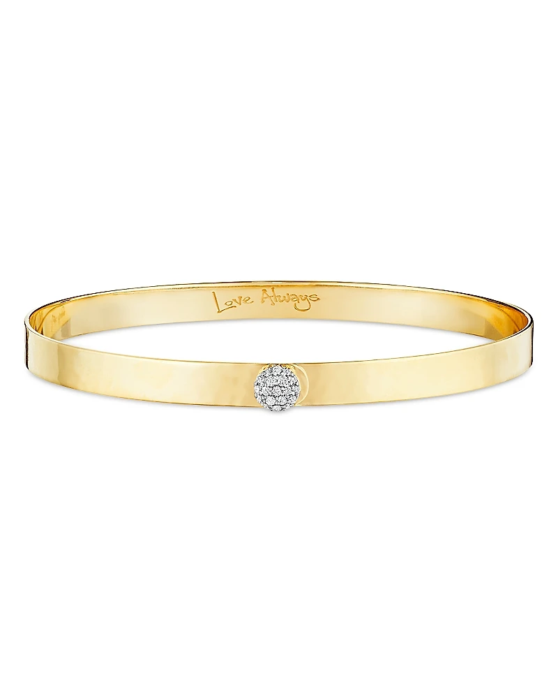 Phillips House 14K Yellow Gold Diamond Hammered Infinity Love Always 5mm Bracelet