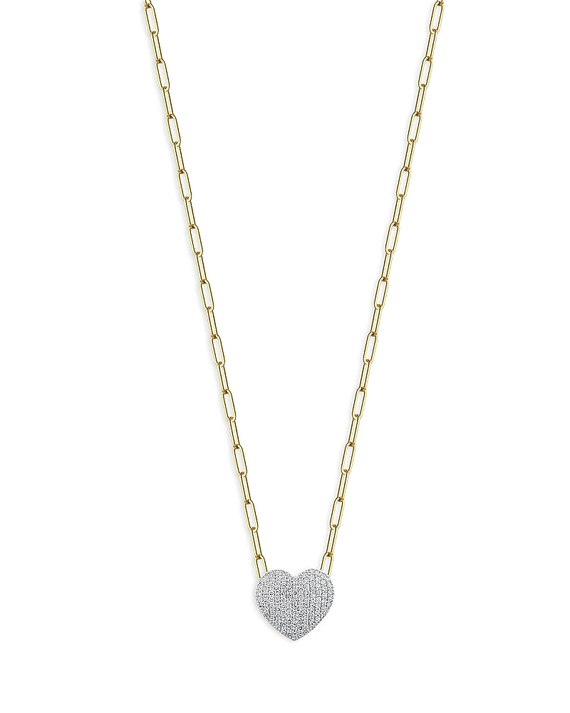 Phillips House Rhodium & 14K Gold Affair Diamond Heart Pendant Necklace, 16-18