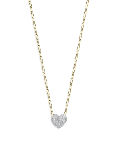 Phillips House Rhodium & 14K Gold Affair Diamond Heart Pendant Necklace, 16-18