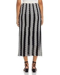 Pointelle Intarsia Knit Midi Skirt