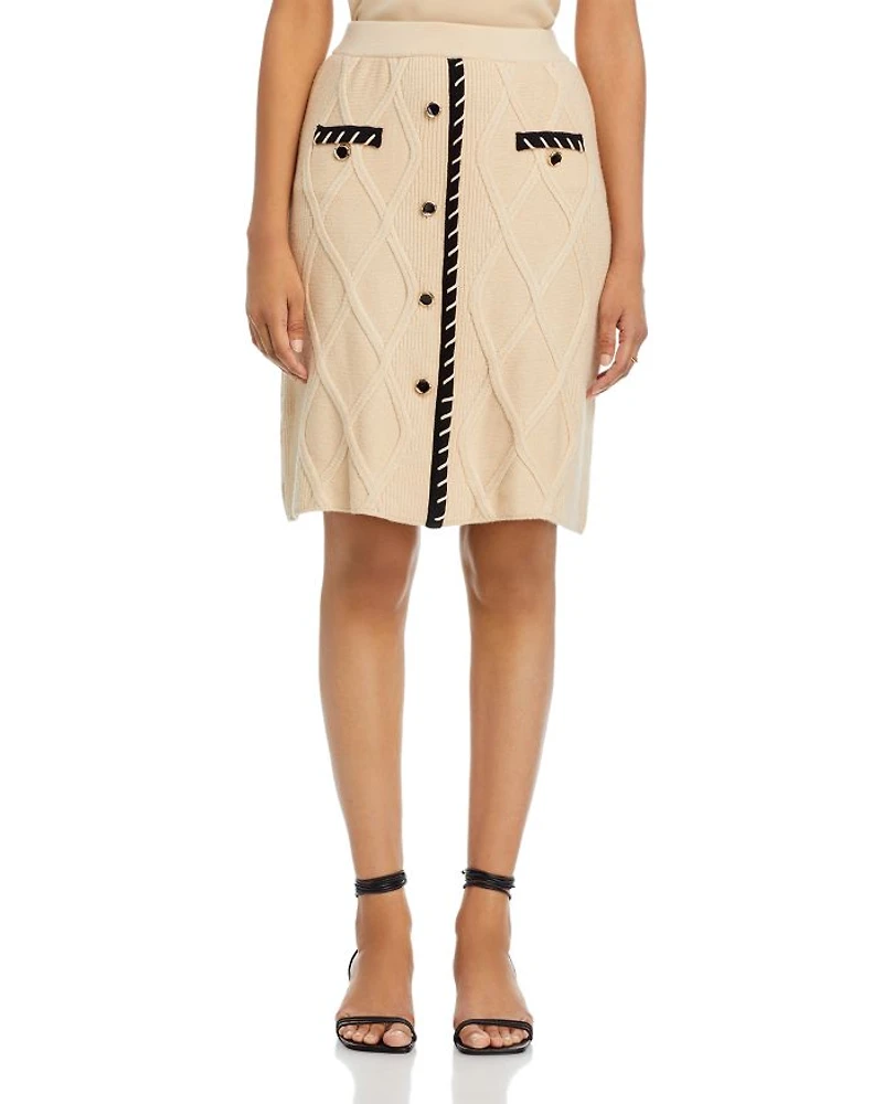 Textural Knit A Line Pull On Skirt