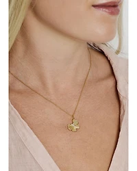 Pavé Butterfly Pendant Necklace in 18K Gold Plated