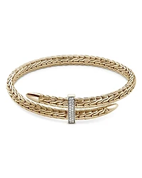 John Hardy 14K Yellow Gold Spear Diamond Woven Cuff Bracelet