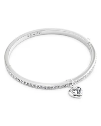 Stone Heart Charm Bangle Bracelet