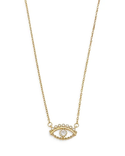All Knowing Eye Crystal & 18k Gold Plated Necklace, 16" + 5" extender