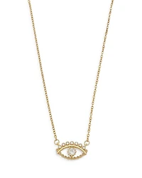 All Knowing Eye Crystal & 18k Gold Plated Necklace, 16" + 5" extender