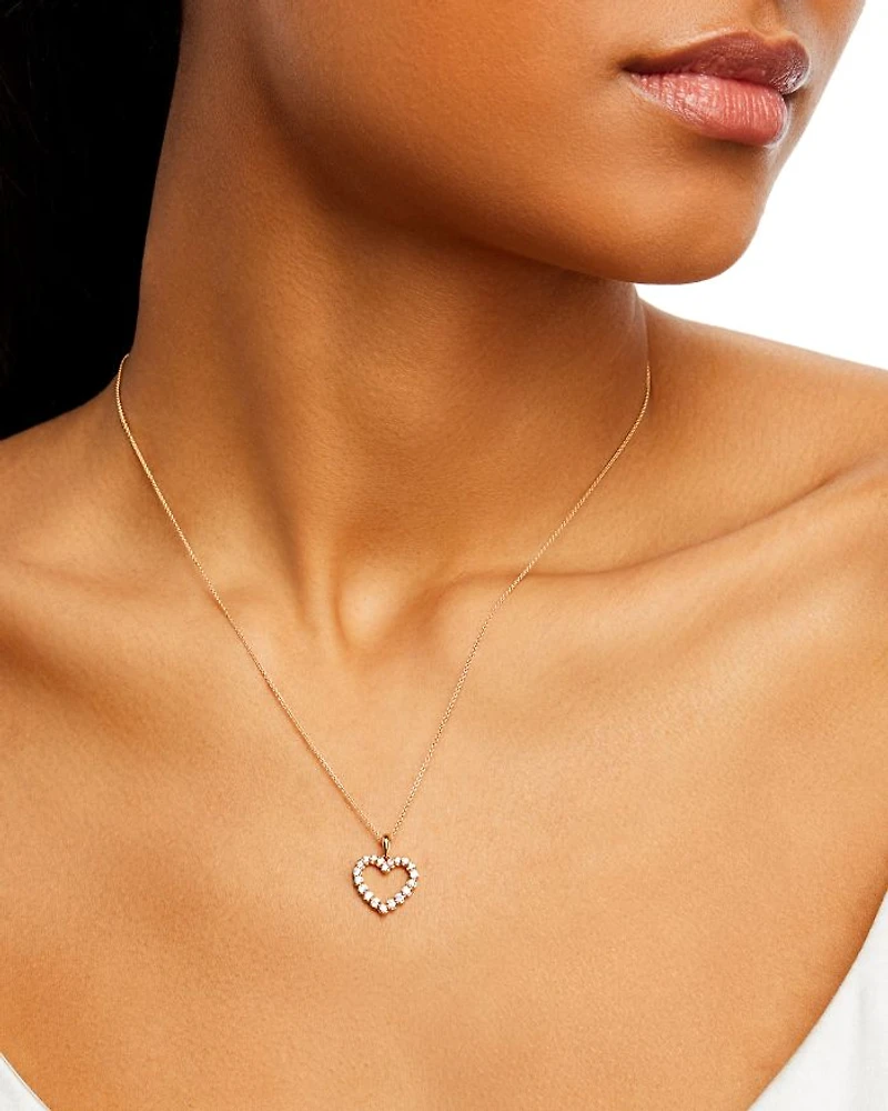 Diamond Classic Heart Pendant Necklace Collection 14K Gold, 0.25 tcw