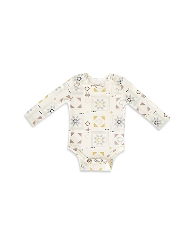 Pehr Unisex Patchwork Cotton Printed Long Sleeve Bodysuit - Baby