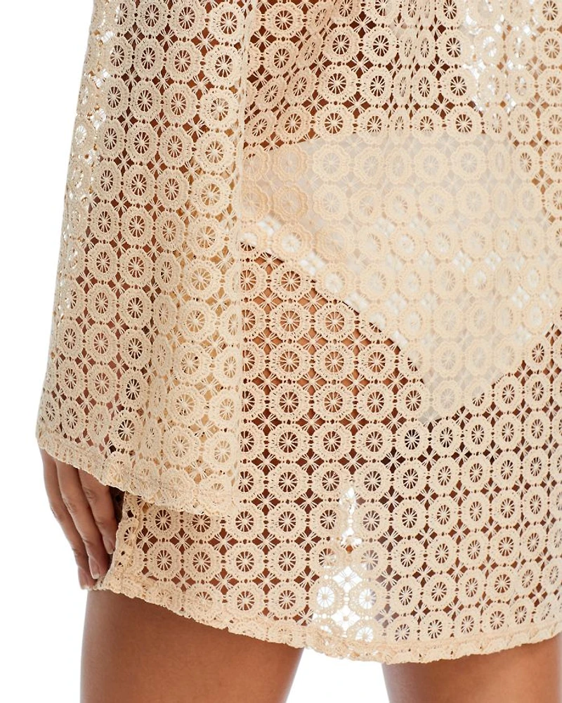 Lace Keyhole Mini Dress Swim Cover-Up - Exclusive