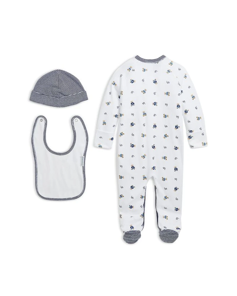 Boys' 3-Pc. Polo Bear Coverall Set - Baby