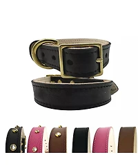 Bonne et Filou Croc Leather Dog Collar