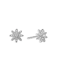 David Yurman 18K White Gold Starburst Diamond Stud Earrings