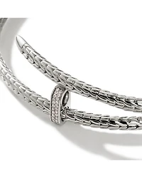 Sterling Silver Diamond Pavé Spear Coil Choker