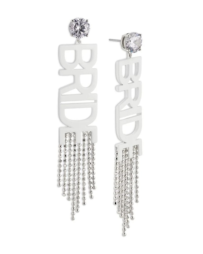 Bride Crystal Fringe Earrings
