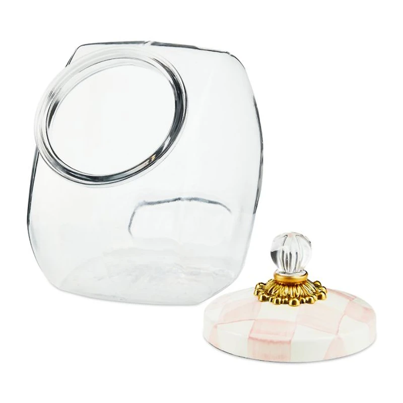Cookie Jar with Rosy Check Enamel Lid