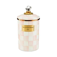 Rosy Check Enamel Canister, Large