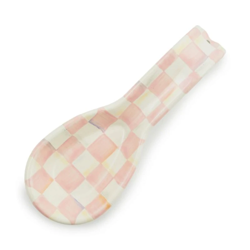 Rosy Check Enamel Spoon Rest