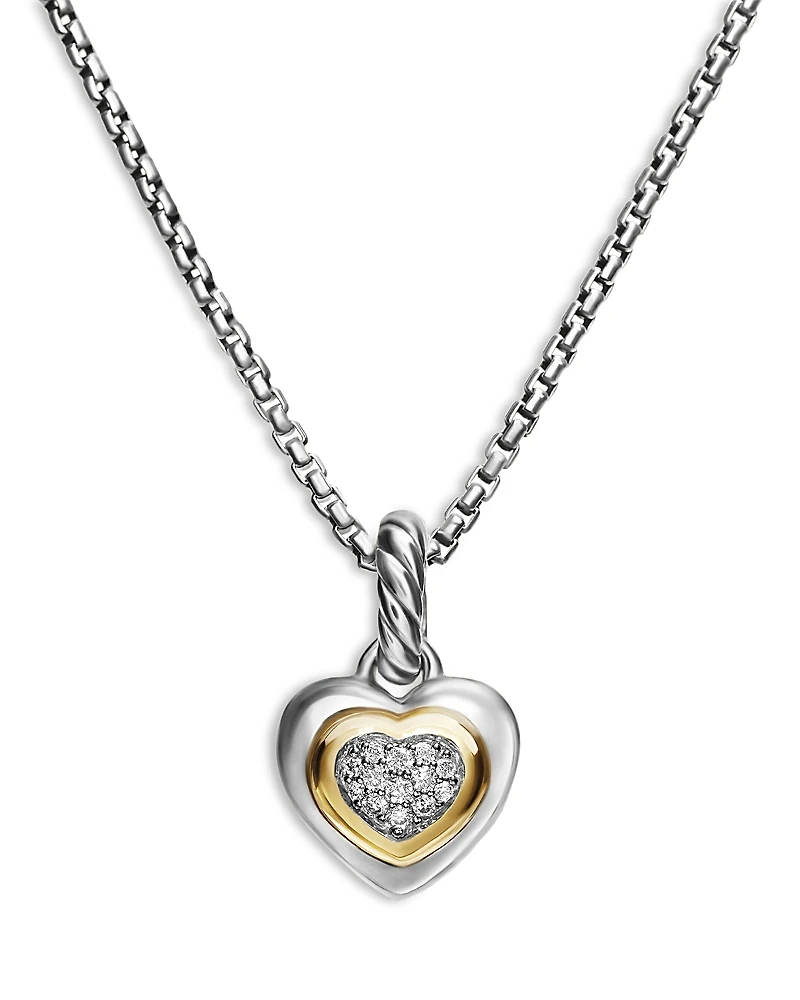 David Yurman Petite Cable Heart Pendant Necklace
