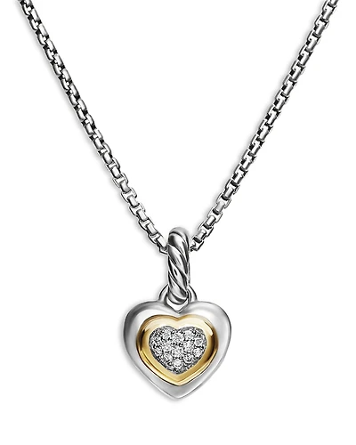 David Yurman Petite Cable Heart Pendant Necklace