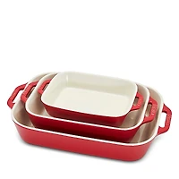 Staub 3 Pc Rectangular Stoneware Bakers Set