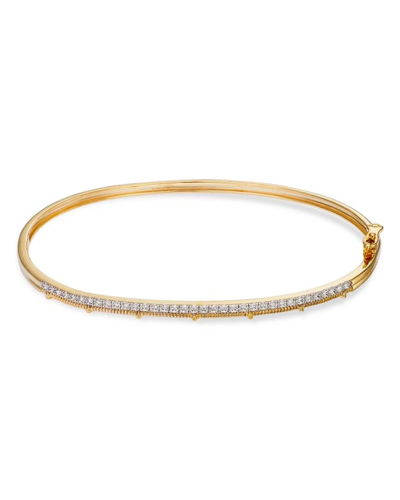 Diamond Bangle Bracelet in 14K Yellow Gold, 0.50 tcw