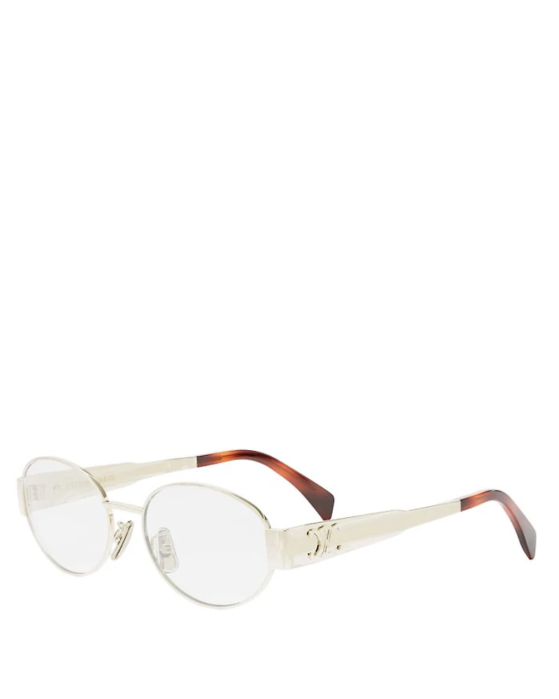 Metal Triomphe Oval Eyeglasses, 53mm