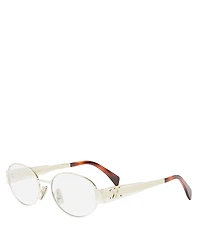 Celine Metal Triomphe Oval Eyeglasses, 53mm