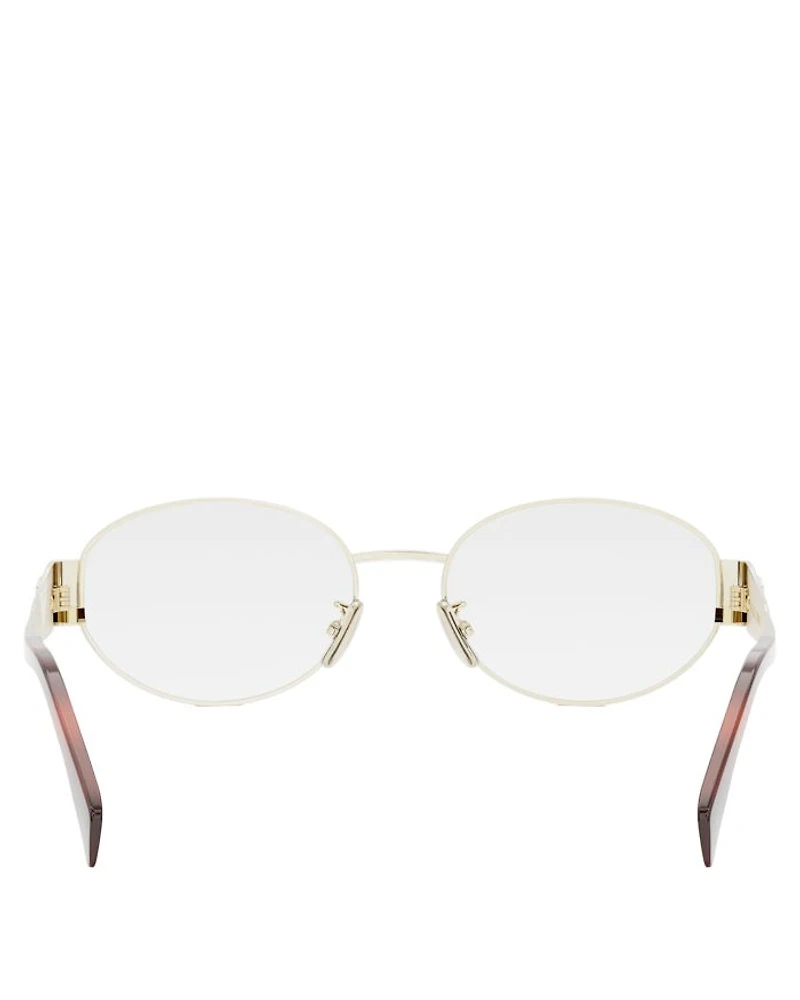Metal Triomphe Oval Eyeglasses, 53mm