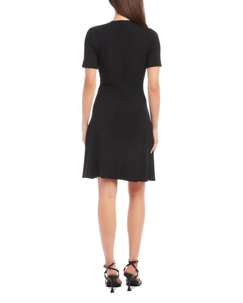 Petites Short Sleeve A Line Dress