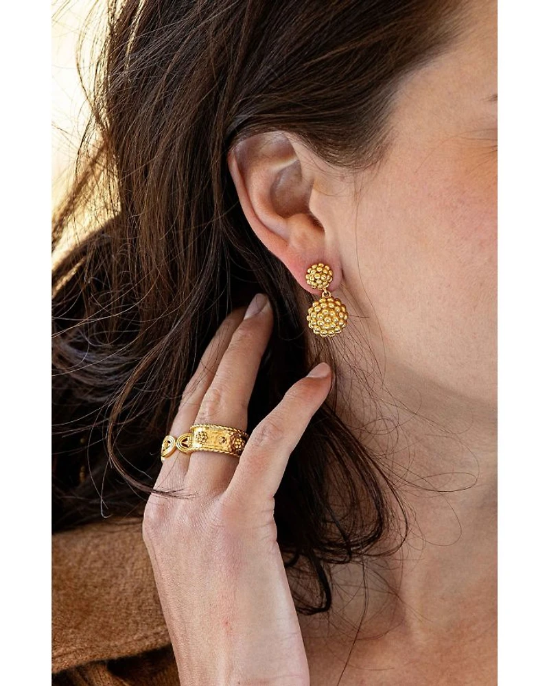 Berry Double Drop Earrings in 18K Gold Plated