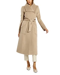 Wide Collar Long Wrap Coat