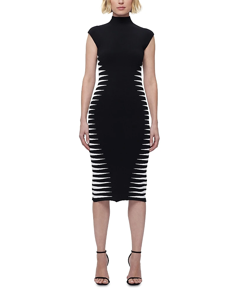 Herve Leger The Claire Cap Sleeve Midi Dress