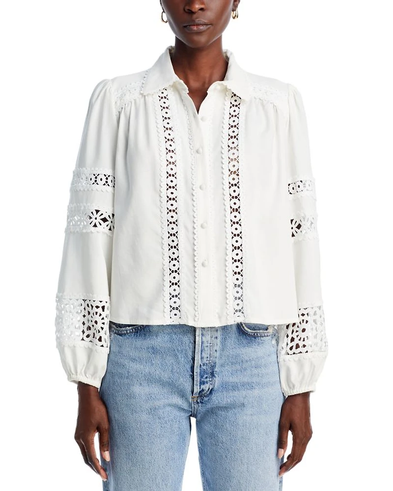 Lace Button Up Shirt - Exclusive