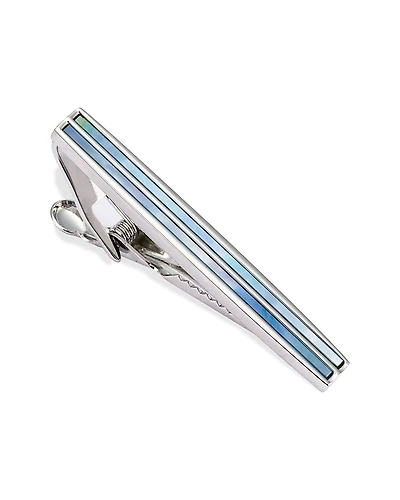Link Up Blue Mother of Pearl Strip Short Tie Bar