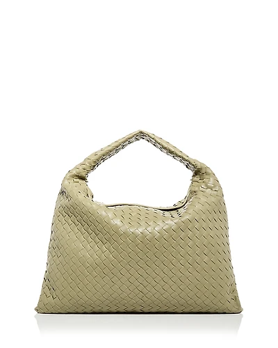 Bottega Veneta Large Hop Intrecciato Leather Shoulder Bag