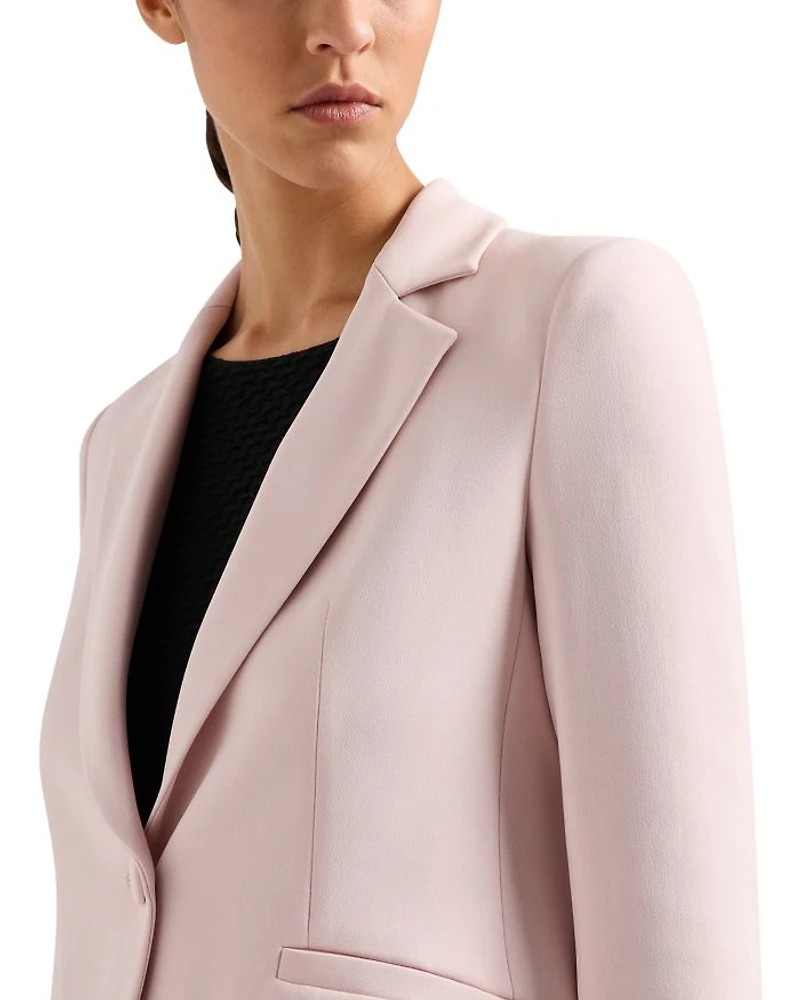 One Button Crepe Blazer