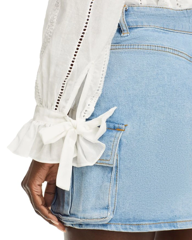 Cotton Lace Inset Blouse - Exclusive