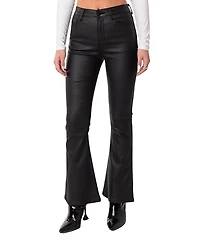 Edikted Petite Luna Faux Leather Flare Jeans
