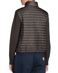 Quilted Wool Puffer Cardigan