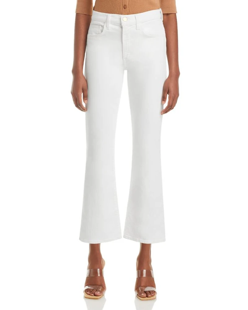 The Callie High Rise Cropped Flare Jeans White