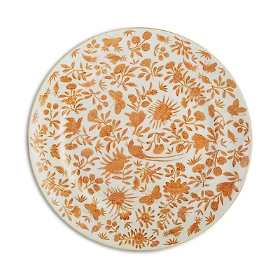 Mottahedeh Sacred Bird & Butterfly Orange Bread and Butter Plate