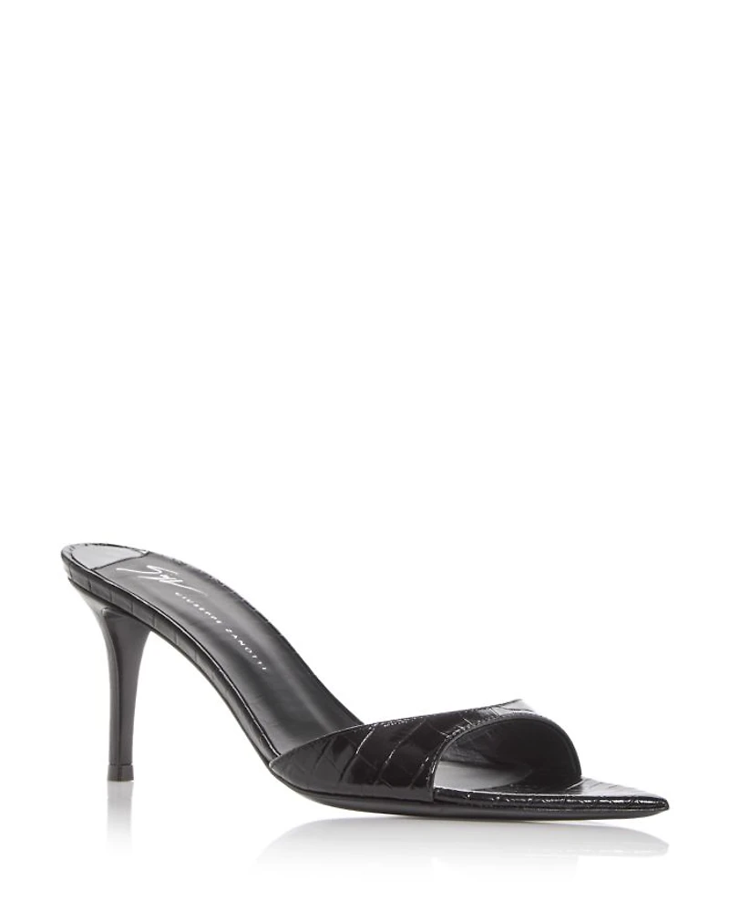 Women's Intriigo Croc Embossed High Heel Slide Sandals