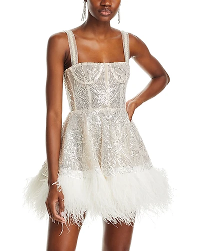 Bronx And Banco Mademoiselle Beaded Bustier Mini Dress