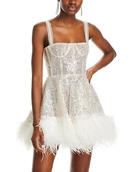Bronx And Banco Mademoiselle Beaded Bustier Mini Dress