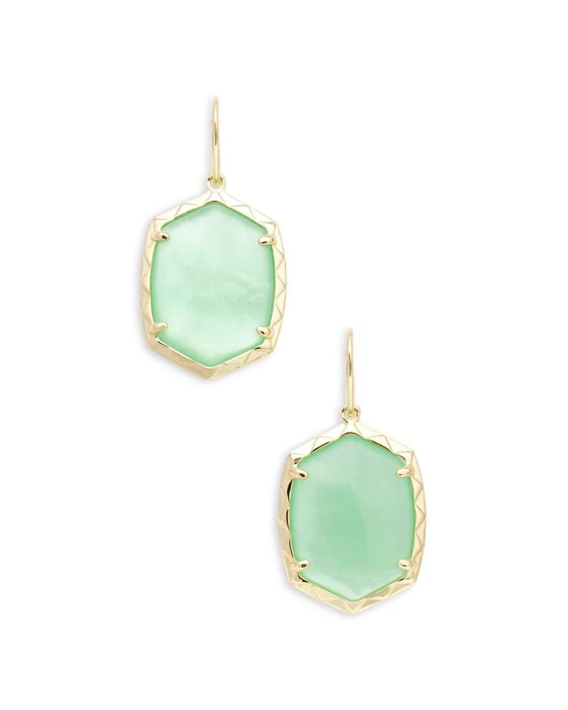 Daphne Large Hexagon Stone Drop Earrings